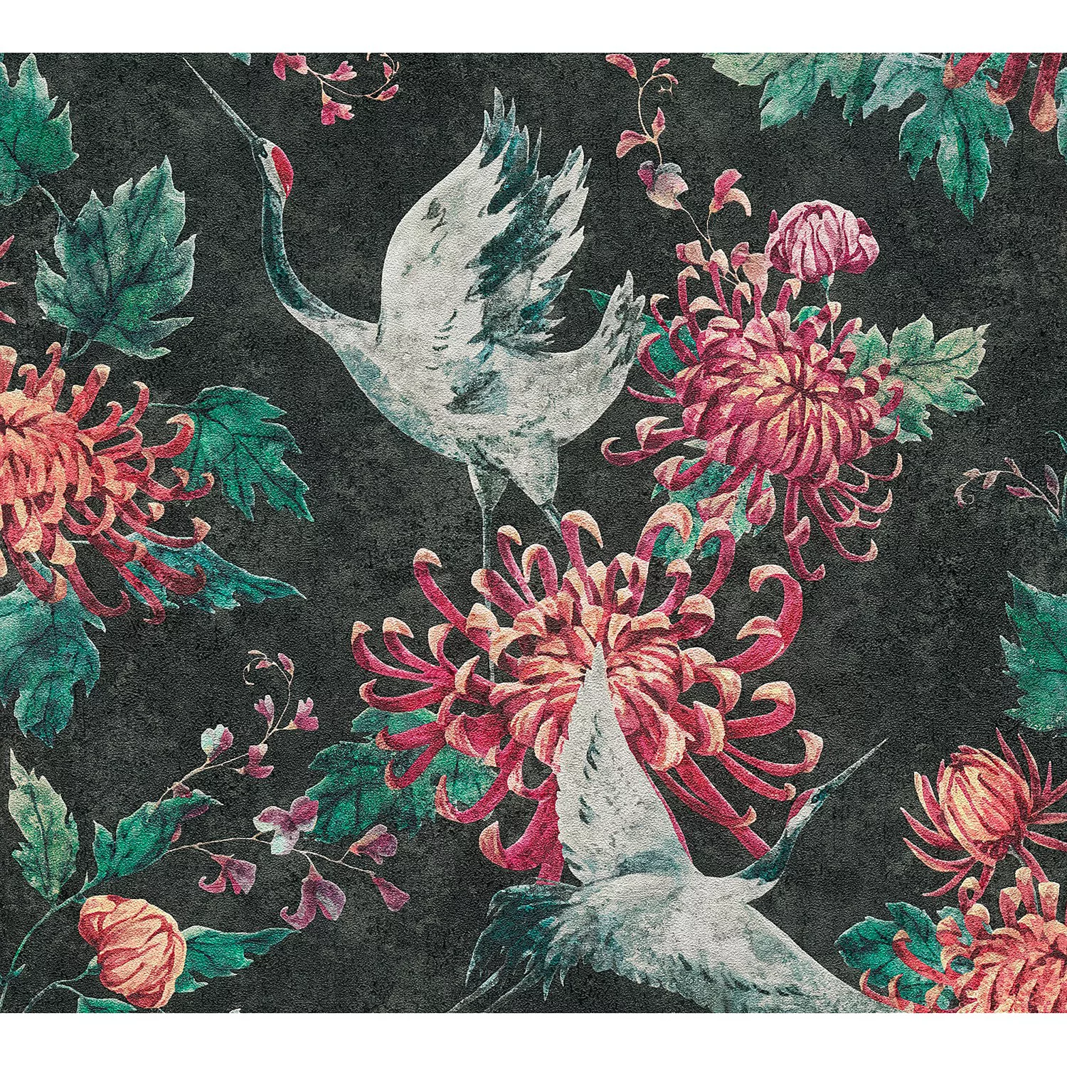 Bricoflor Chinesische Tapete mit Vögeln Asiatische Vliestapete Kranich und günstig online kaufen