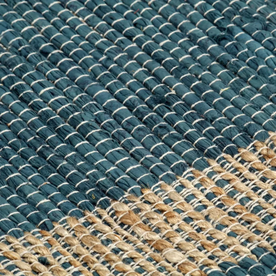 Teppich Handgefertigt Jute Blau 80x160 Cm günstig online kaufen