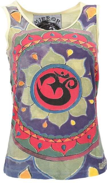 Guru-Shop T-Shirt Mirror Tank Top, Yoga-Top - Mandala OM/gelb Festival, Goa günstig online kaufen