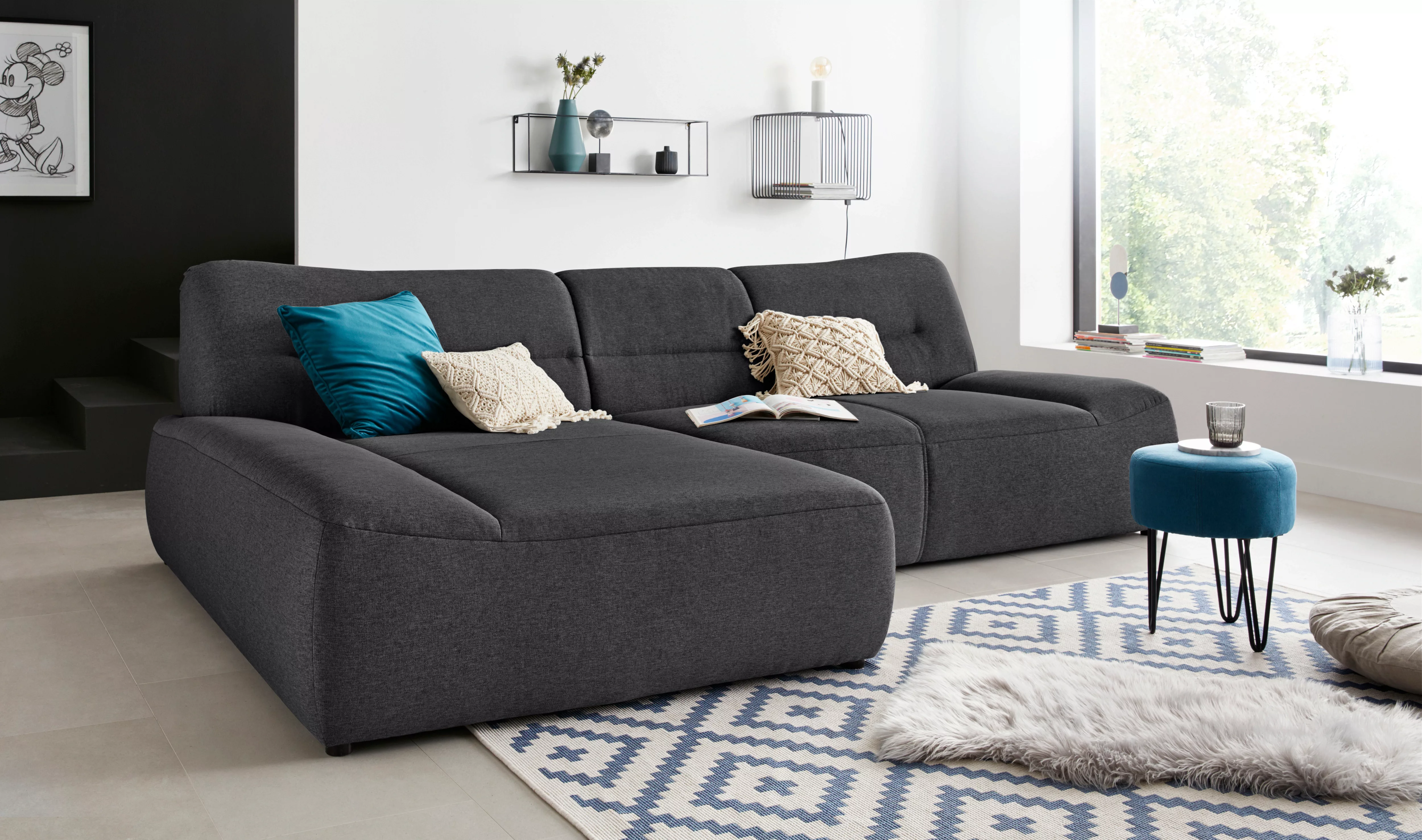 DOMO collection Ecksofa »Cesena moderne Polsterecke mit flachen Armlehnen, günstig online kaufen