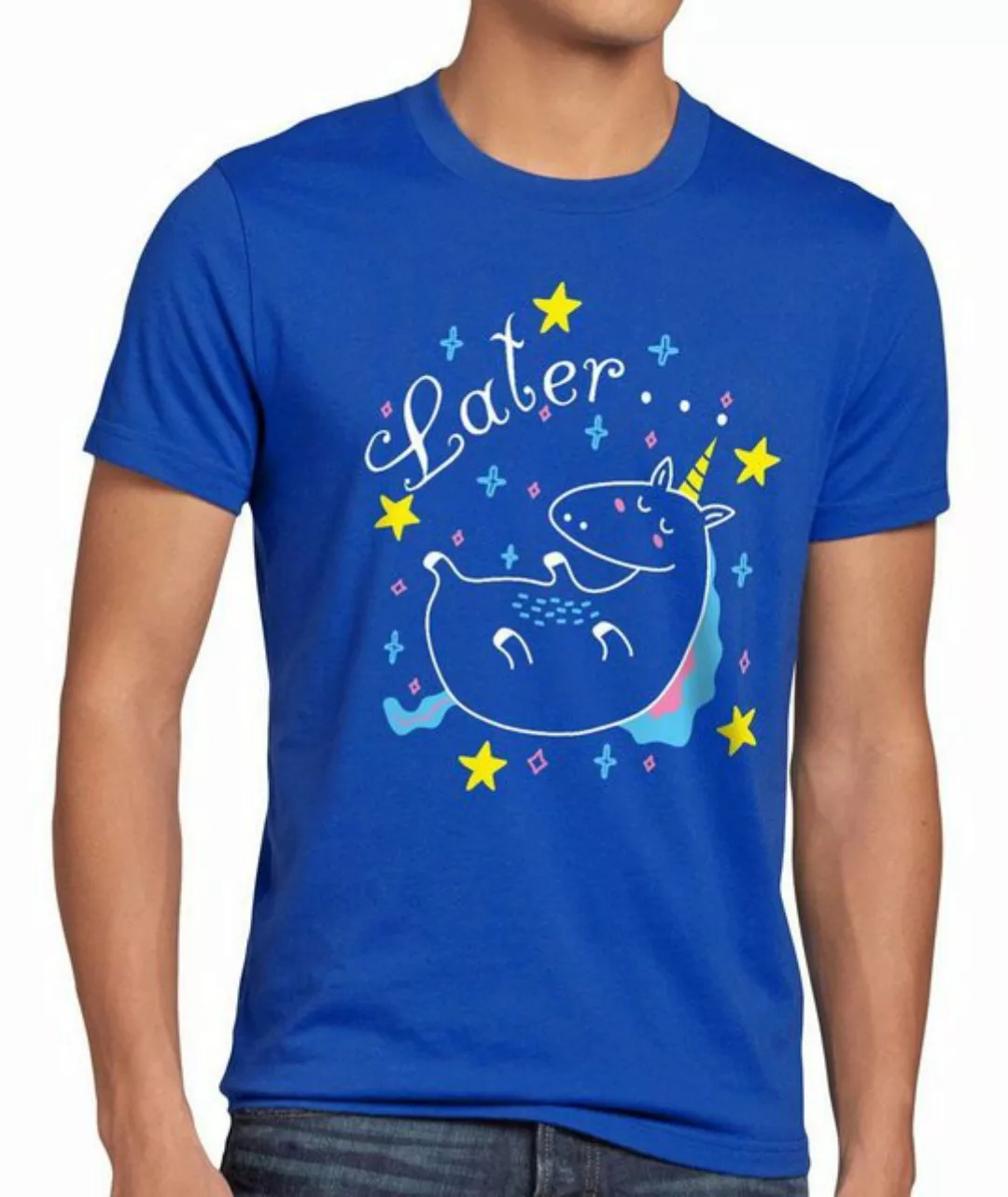 style3 T-Shirt Later Sleepy Unicorn Einhorn pferd fun funshirt do it später günstig online kaufen