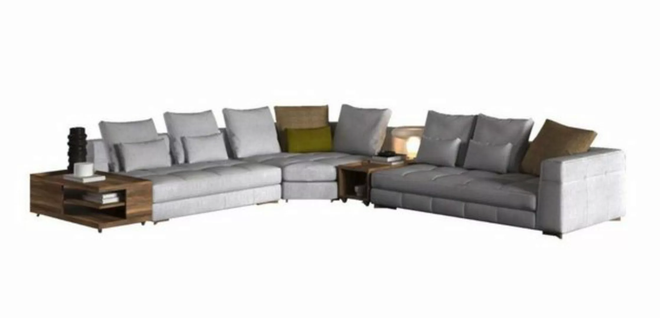 Xlmoebel Ecksofa Weißes L-förmiges Textilsofa Luxus-Couchgarnitur, 1 Teile, günstig online kaufen