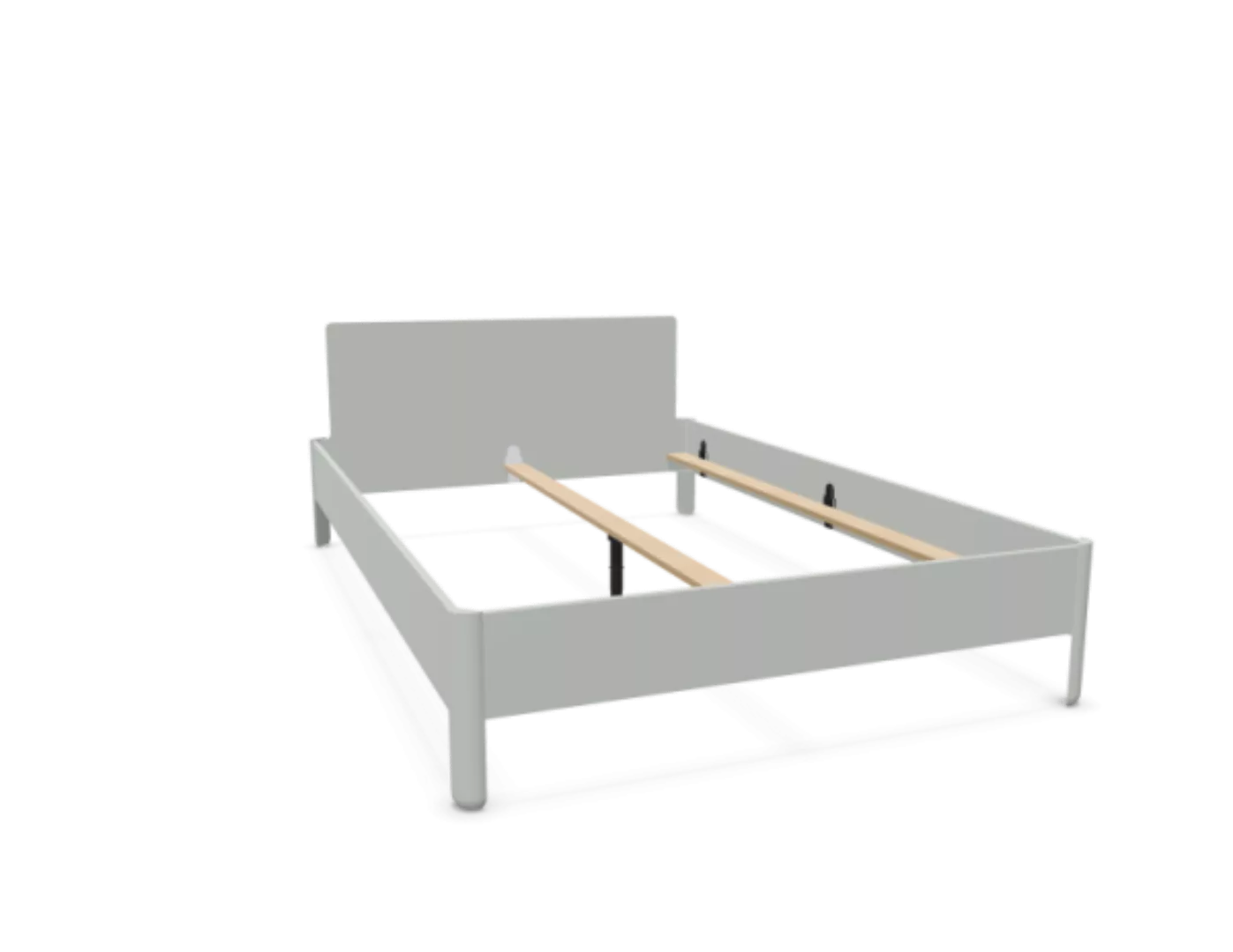 NAIT Doppelbett farbig lackiert Lichtergrau 140 x 210cm Mit Kopfteil günstig online kaufen