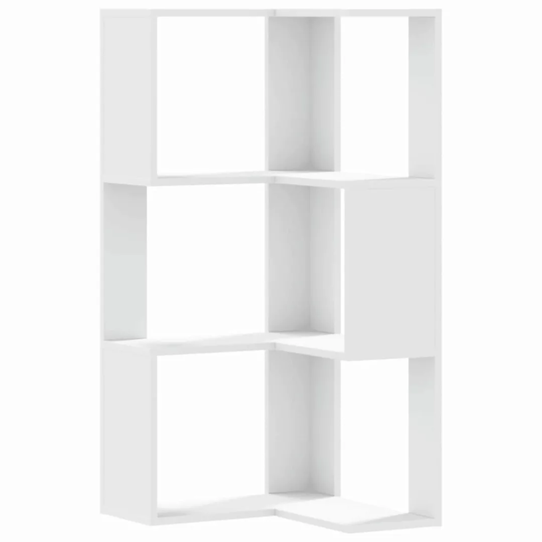 vidaXL Bücherregal Eck-Bücherregal 3 Böden Weiß günstig online kaufen