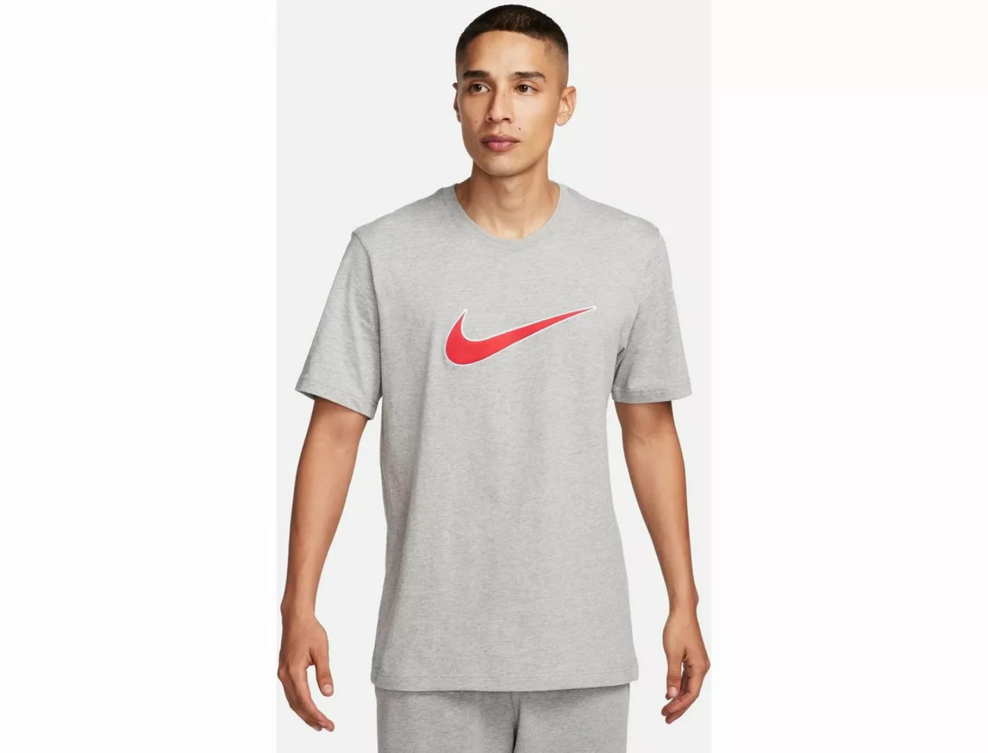 Nike Kurzarmshirt M NSW SP SS TOP DK GREY HEATHER/FIRE RED günstig online kaufen