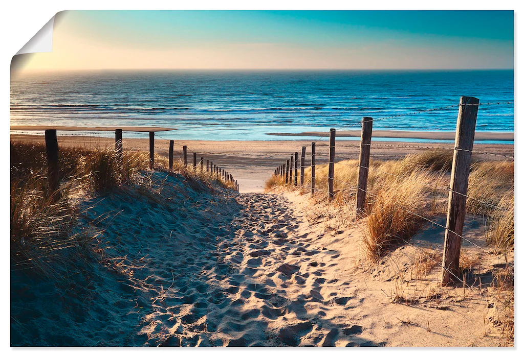 Artland Wandbild "Weg zum Nordseestrand Sonnenuntergang", Strand, (1 St.) günstig online kaufen