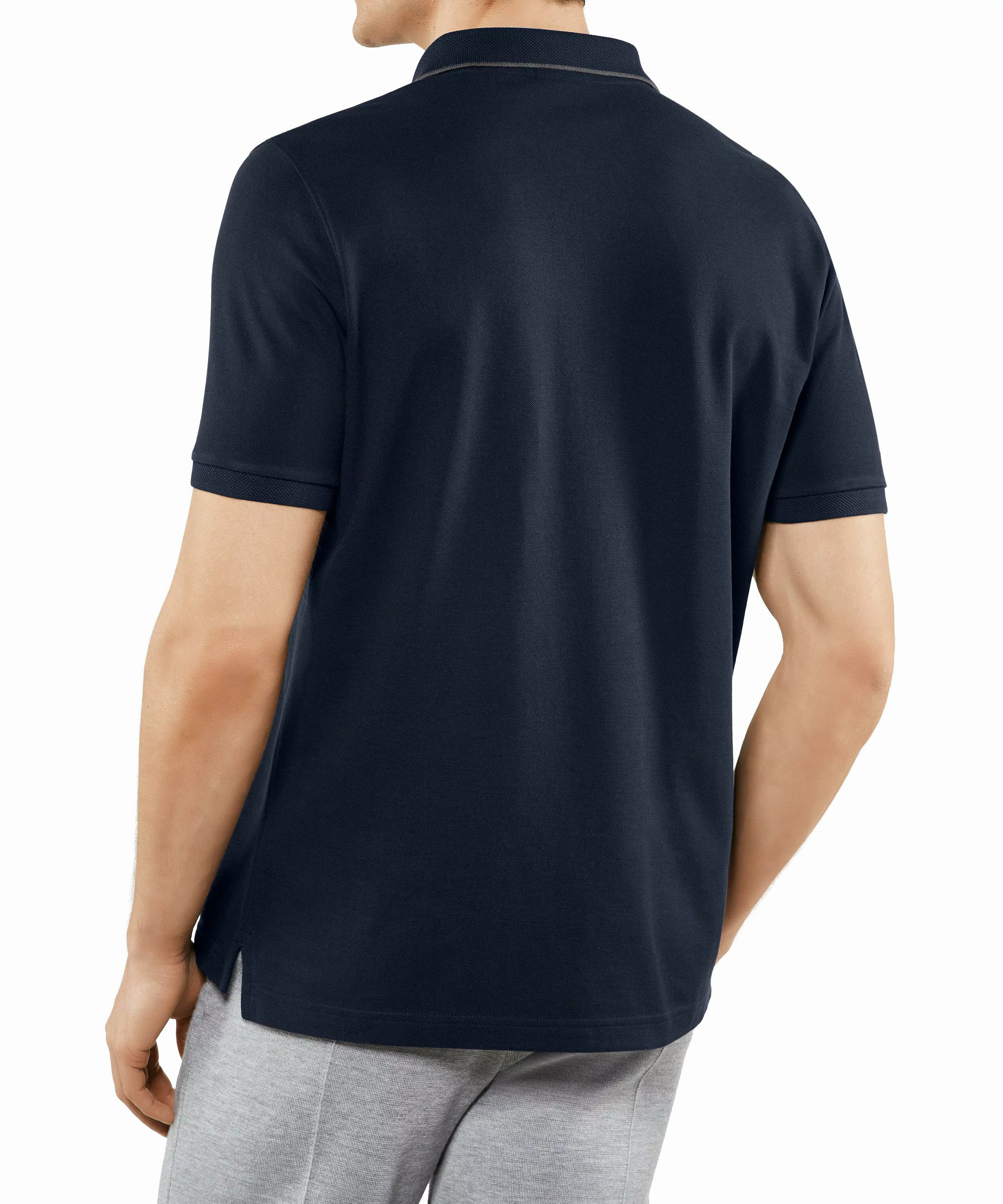 FALKE Polo Shirt Polo, Herren, L, Blau, Struktur, Baumwolle, 62100-611604 günstig online kaufen