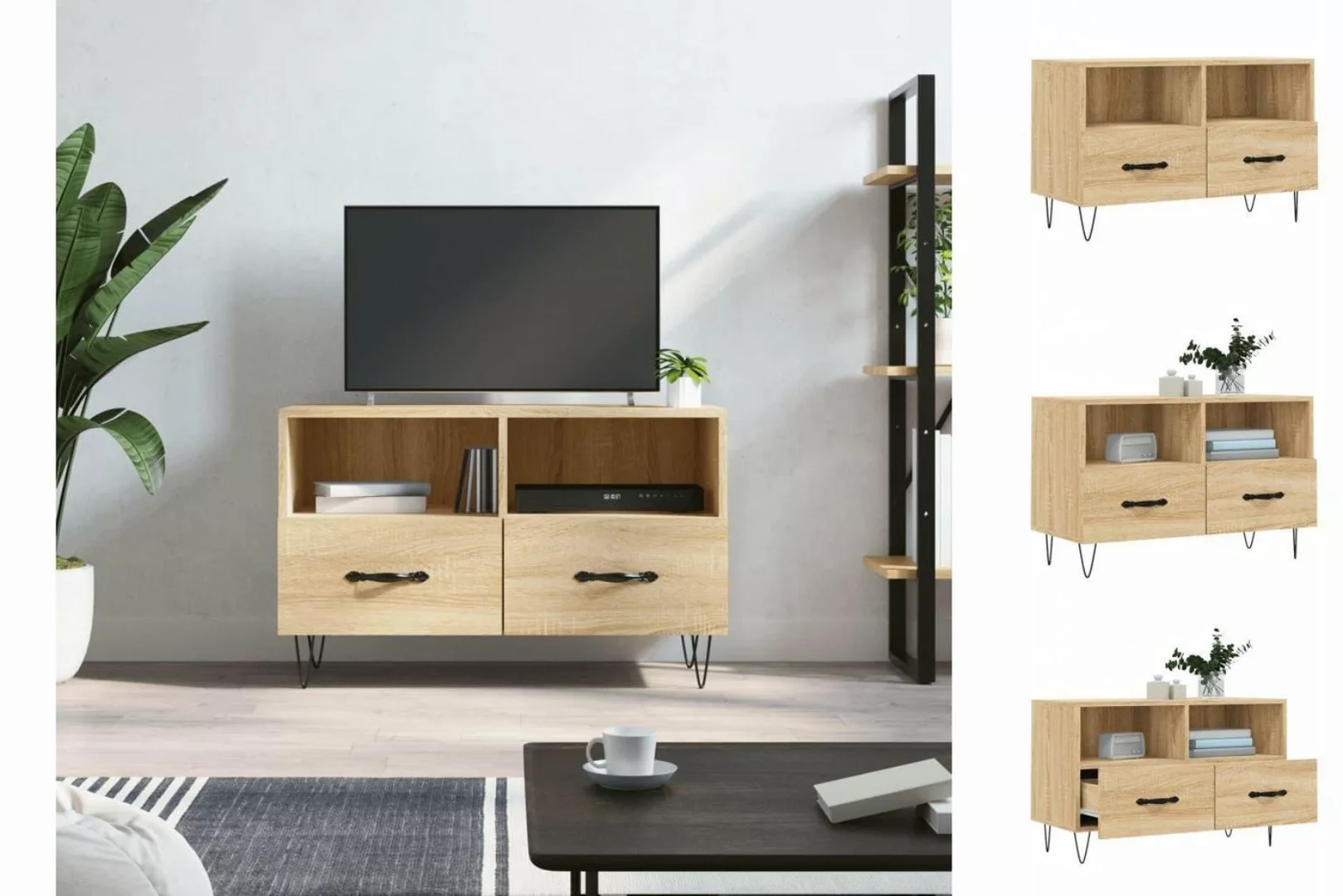 vidaXL TV-Schrank TV-Schrank Räuchereiche 80x36x50 cm Holzwerkstoff (1-St) günstig online kaufen