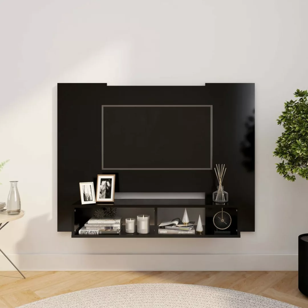 Tv-wandschrank Schwarz 120x23,5x90 Cm Spanplatte günstig online kaufen
