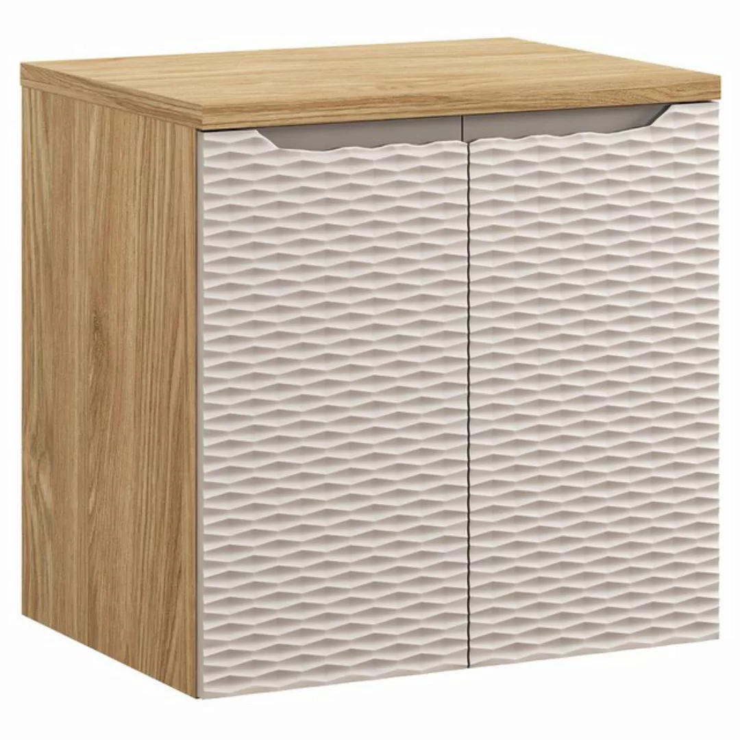 Lomadox Waschbeckenschrank OLUO-56-BEIGE Waschtischunterschrank, 60cm, Eich günstig online kaufen