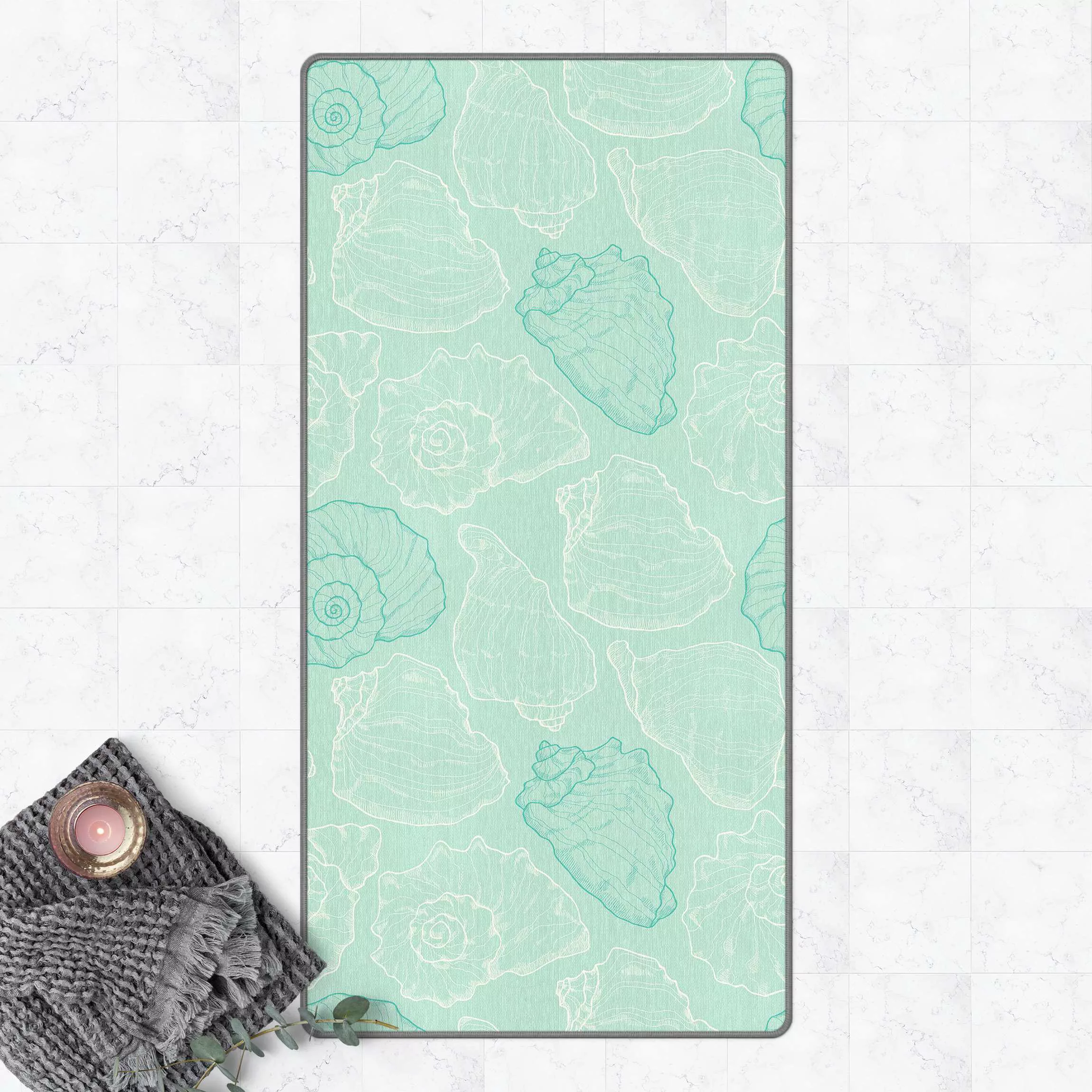 Teppich Mollusken Design in Pastell günstig online kaufen