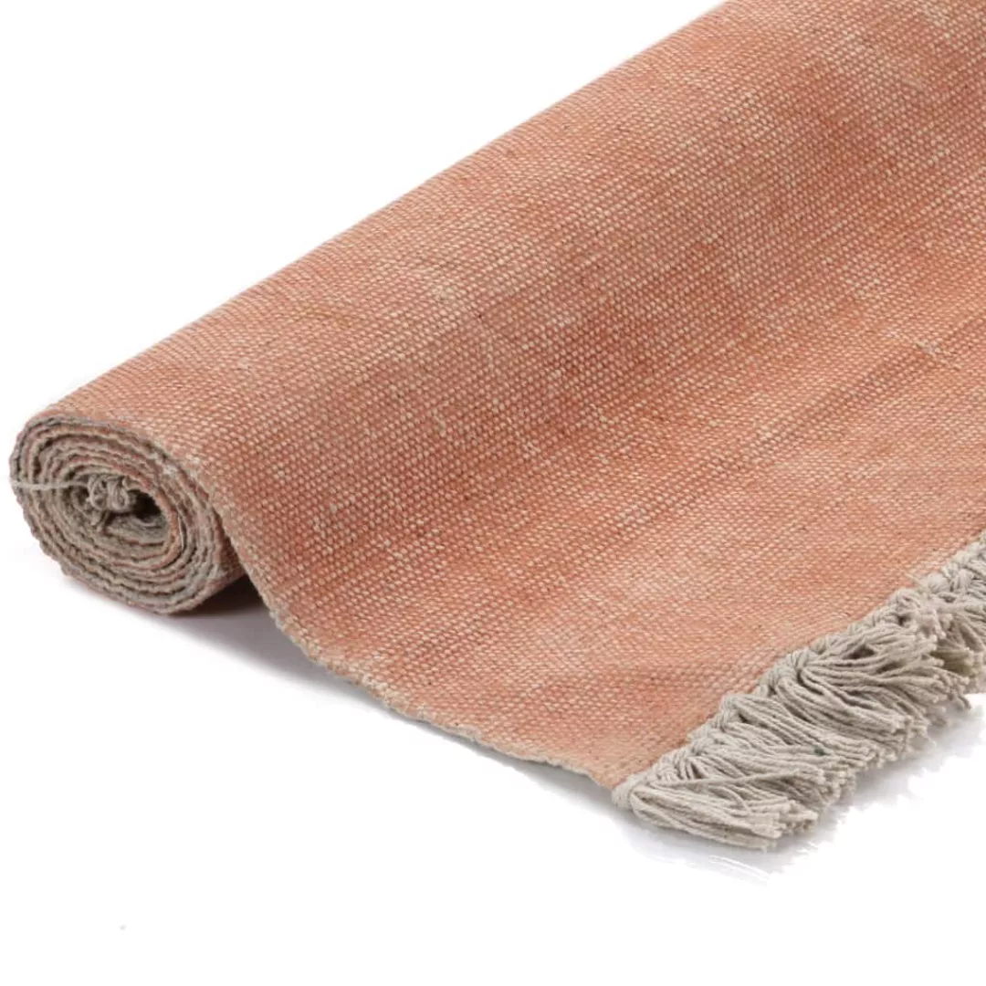 Kelim-teppich Baumwolle 120x180 Cm Rosa günstig online kaufen