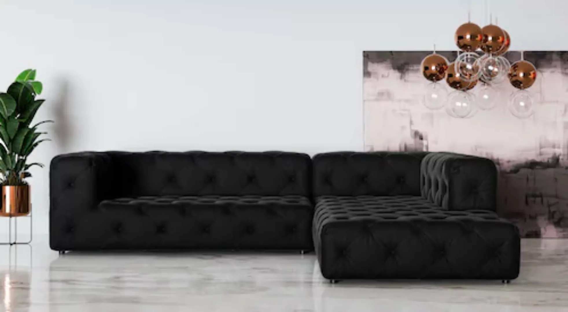 Places of Style Ecksofa »FOLLINA«, L-Form, mit klassischer Chesterfield-Kno günstig online kaufen