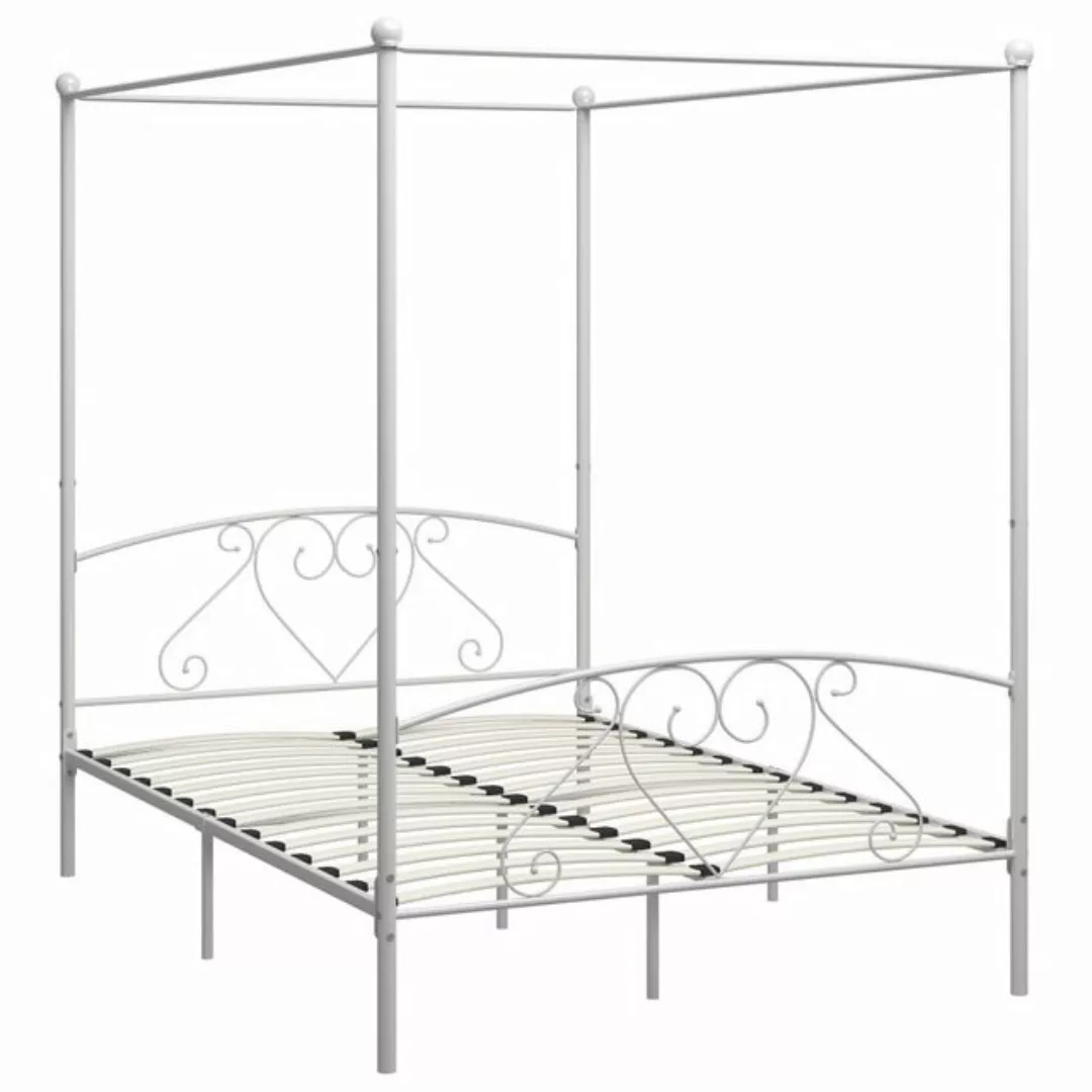 vidaXL Himmelbett-Gestell Weiß Metall 160 x 200 cm618199 günstig online kaufen