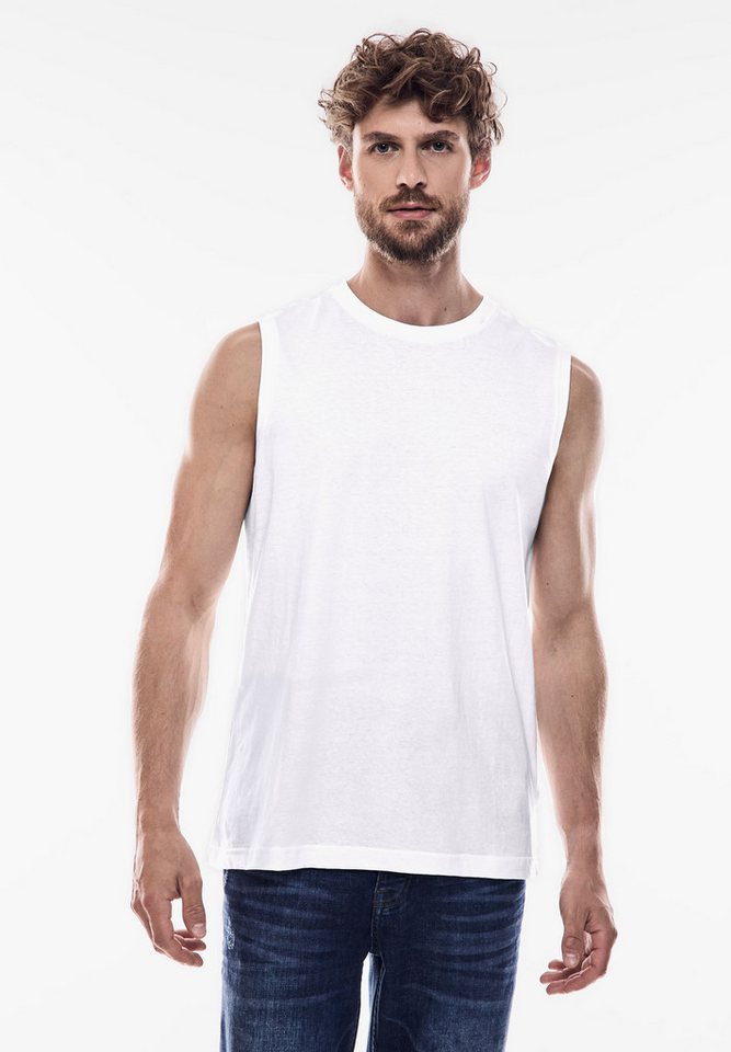 STREET ONE MEN Tanktop aus Jersey in Unifarbe günstig online kaufen