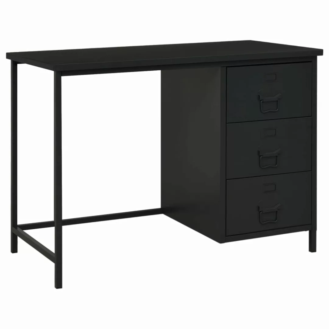 Vidaxl Schreibtisch Industrie-stil Mit Schubladen Schwarz 105x52x75 Cm günstig online kaufen