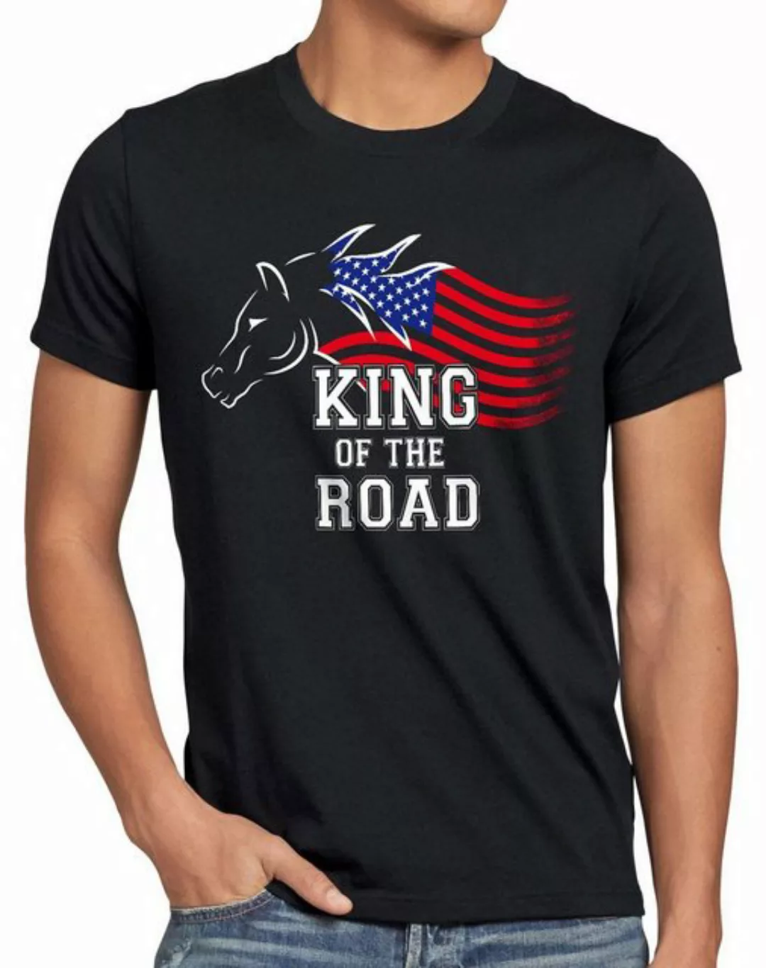 Print-Shirt Herren T-Shirt King of the Road Amerika America Muscle Car moto günstig online kaufen