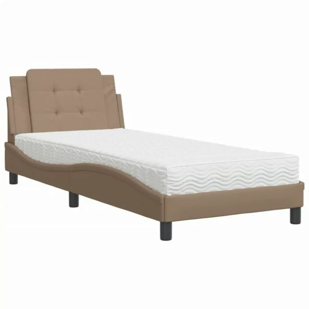 vidaXL Bett Bett mit Matratze Cappuccino-Braun 80x200 cm Kunstleder günstig online kaufen