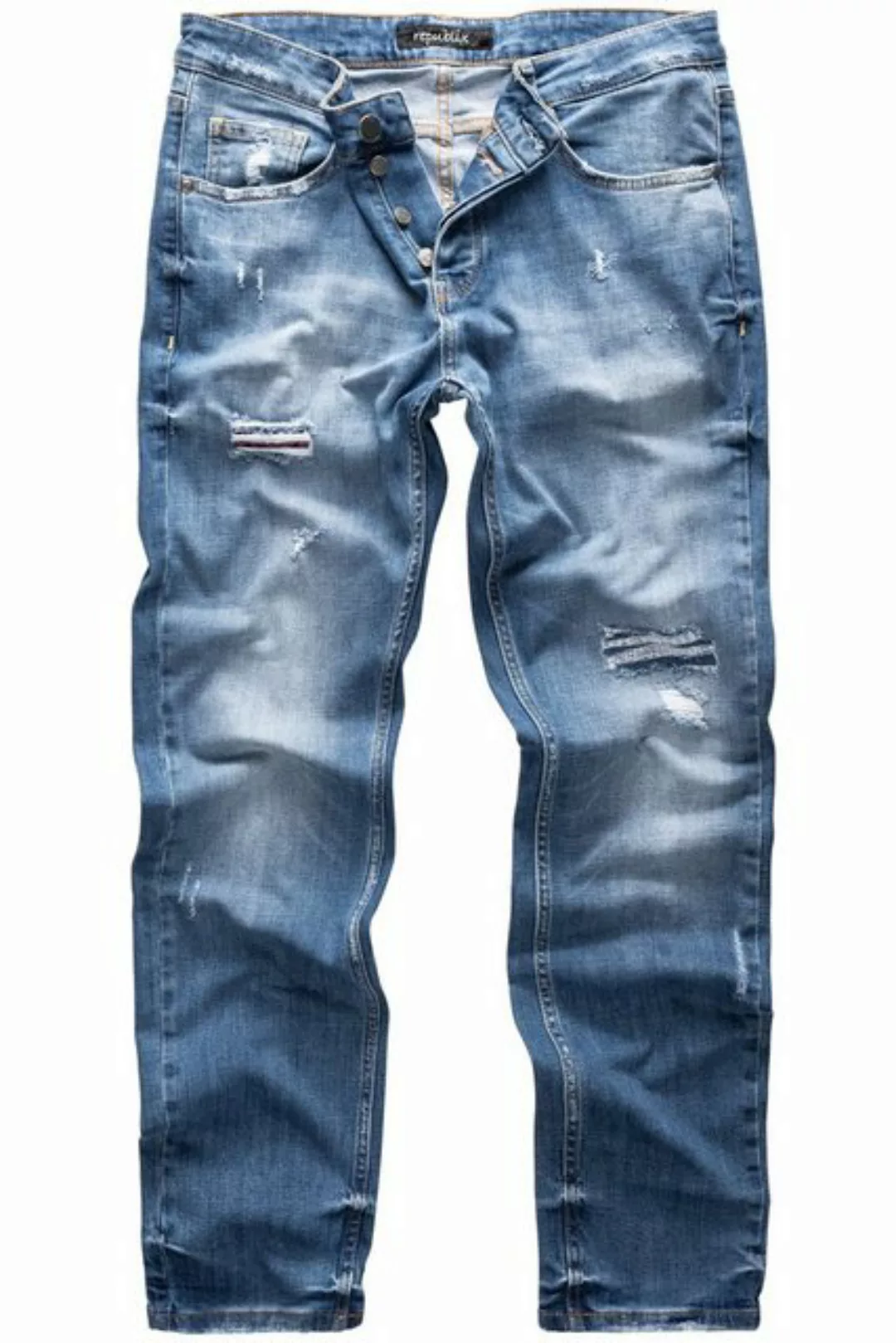 REPUBLIX Straight-Jeans CONNOR Herren Regular Fit Destroyed Jeans günstig online kaufen