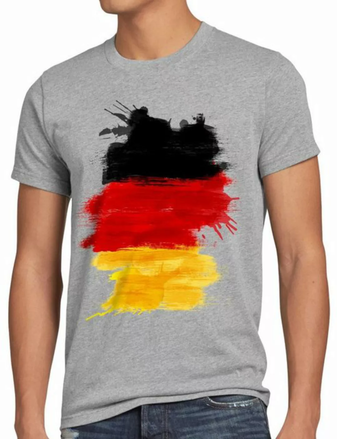 style3 Print-Shirt Herren T-Shirt Flagge Deutschland Fußball Sport Germany günstig online kaufen