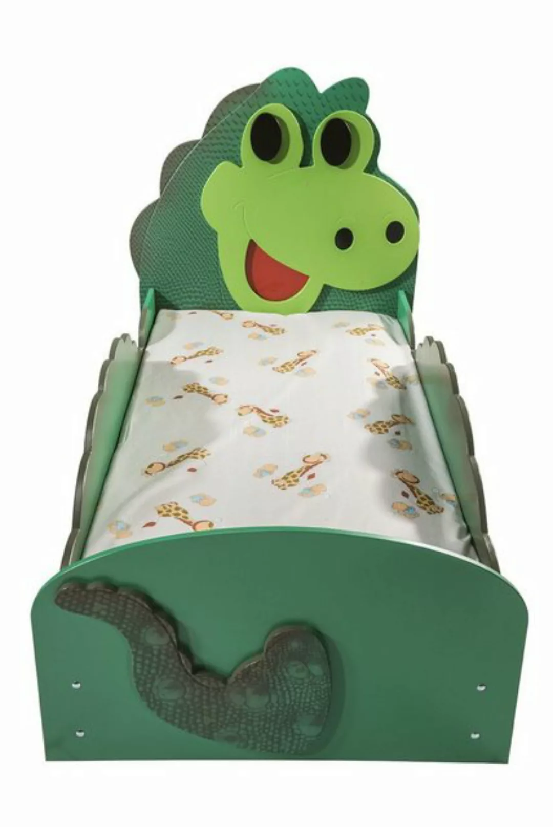 Faizee Möbel Kinderbett [Dino Small/Big] Kindezimmerbett Grün 165x87x112/20 günstig online kaufen