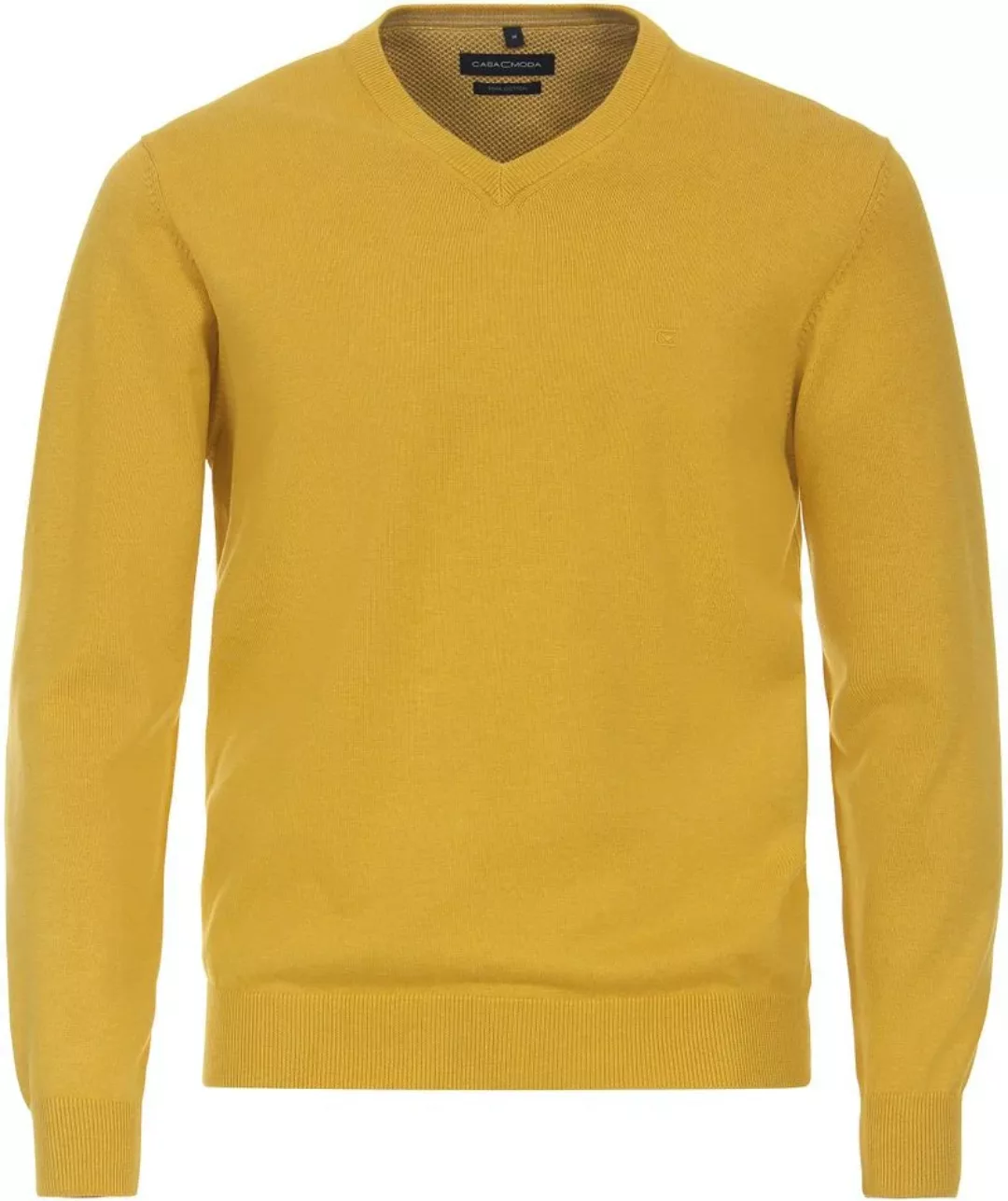 Casa Moda Pullover V-Ausschnitt Gelb - Größe 4XL günstig online kaufen