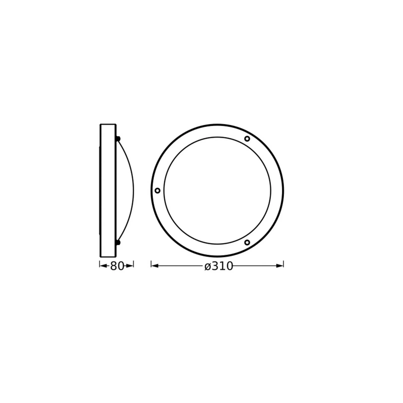 OSRAM Deckenlampe BATHROOM, schwarz Ø 31 cm Metall/Glas IP44 günstig online kaufen
