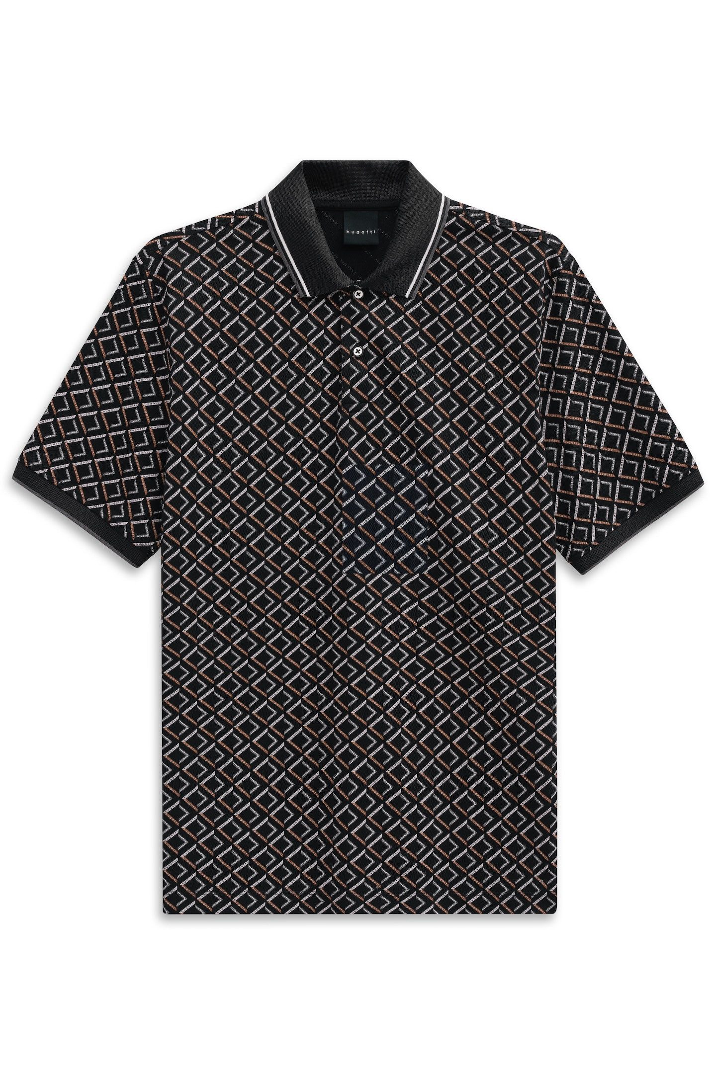 bugatti Poloshirt "Modern Fit", mit Rauten-Muster günstig online kaufen