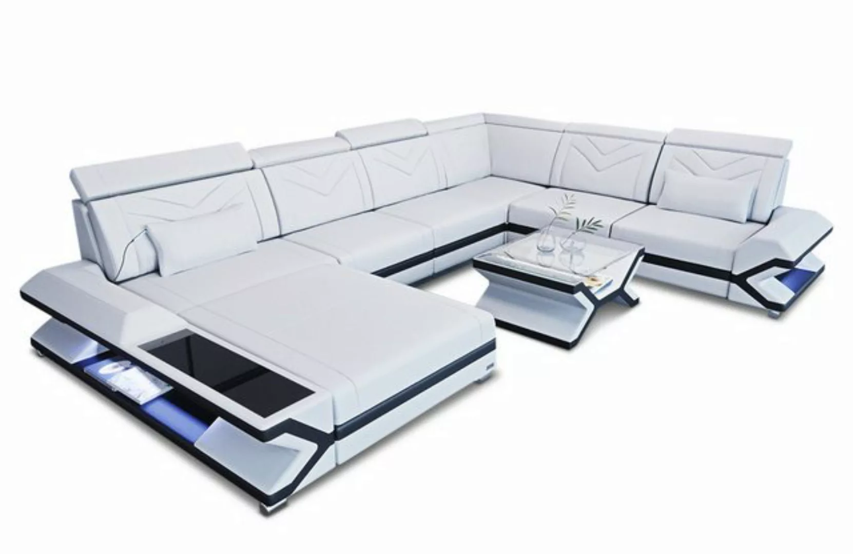 Sofa Dreams Wohnlandschaft Couch Leder Sofa Napoli XXL U Form Ledersofa, mi günstig online kaufen