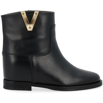 Via Roma 15  Ankle Boots Stiefelette schwarz mit goldenem Diamant V günstig online kaufen