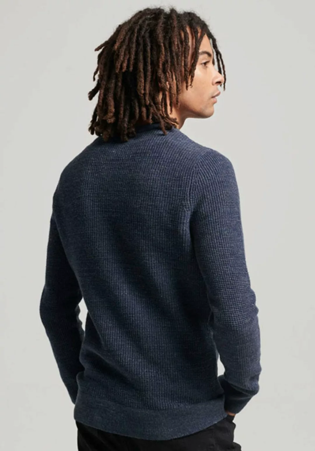 Superdry Strickpullover "TEXTURED CREW KNIT JUMPER", mit strukturiertem Waf günstig online kaufen