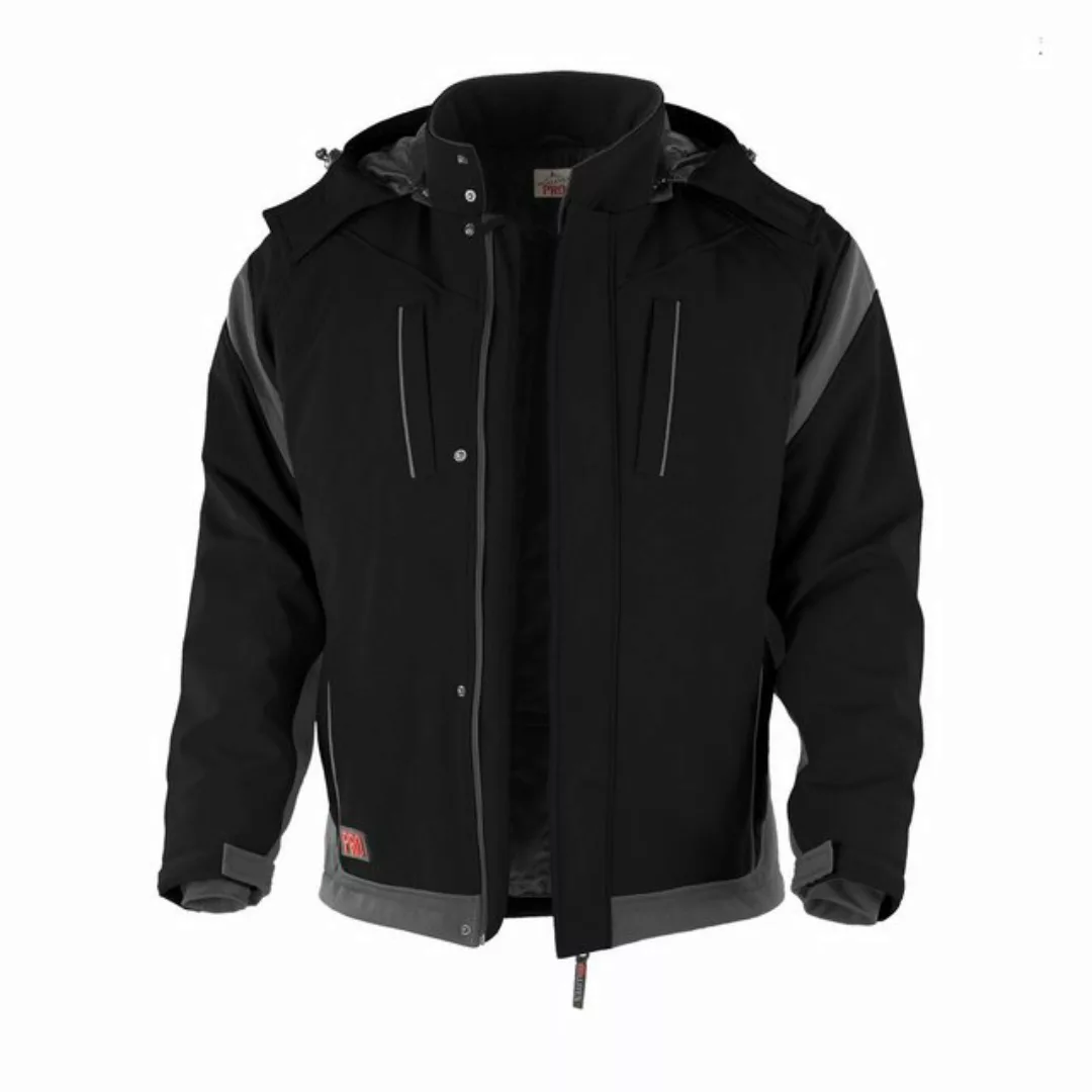 Qualitex Workwear Winterjacke Softshelljacke "PRO" schwarz/grau, Gr. L günstig online kaufen