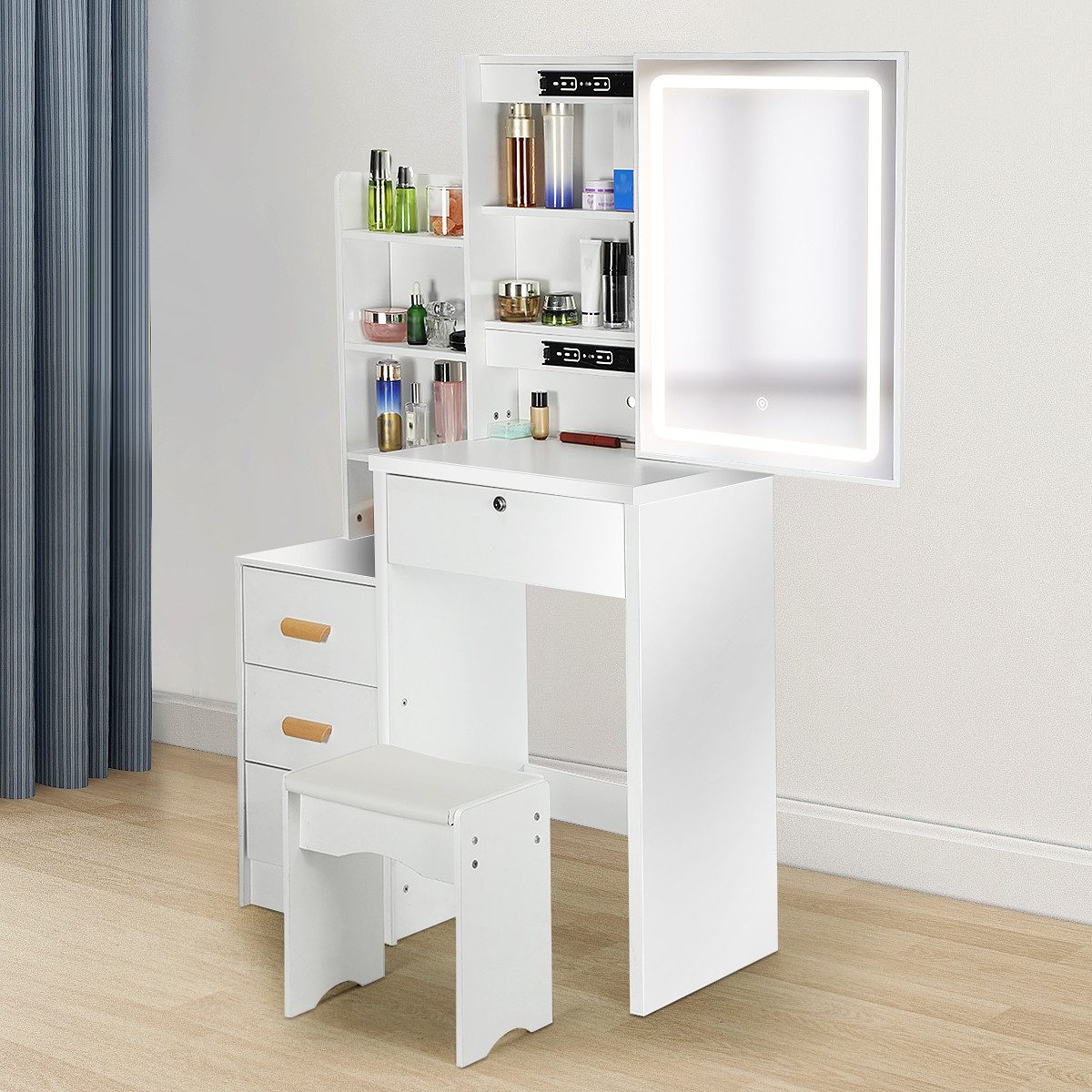 WILGOON Schminktisch Frisierkommode mit LED Beleuchtung, günstig online kaufen