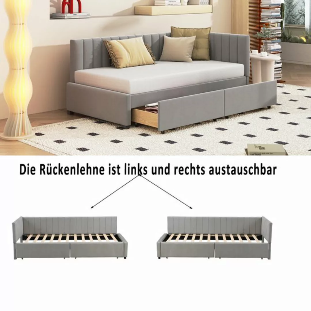 REDOM Polsterbett Schlafsofa, Multifunktionsbett (90x200 cm, mit Stauraumsc günstig online kaufen
