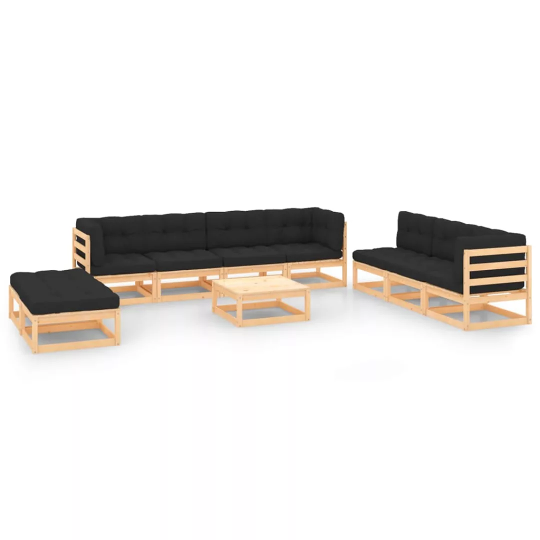 10-tlg. Garten-lounge-set Mit Kissen Massivholz Kiefer günstig online kaufen