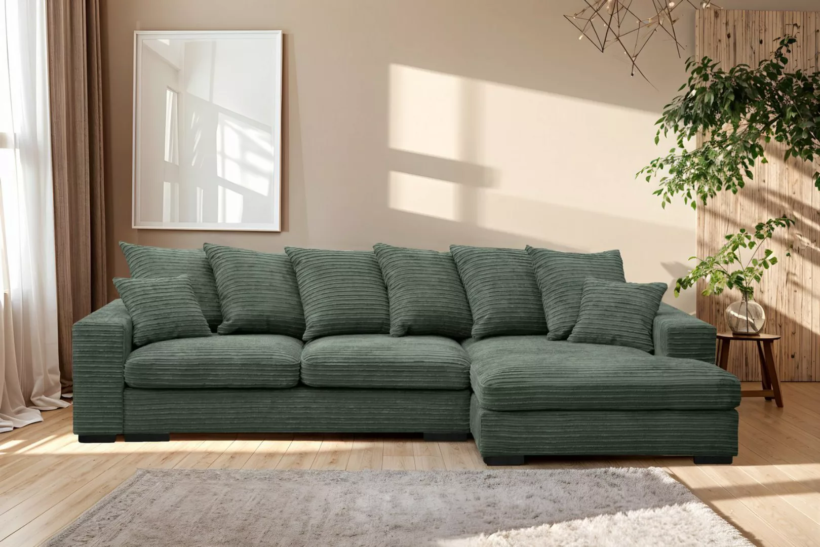 Kaiser Möbel Ecksofa Sofa L-form, Couch L-form Gabon stoff Zoom Ottomane günstig online kaufen