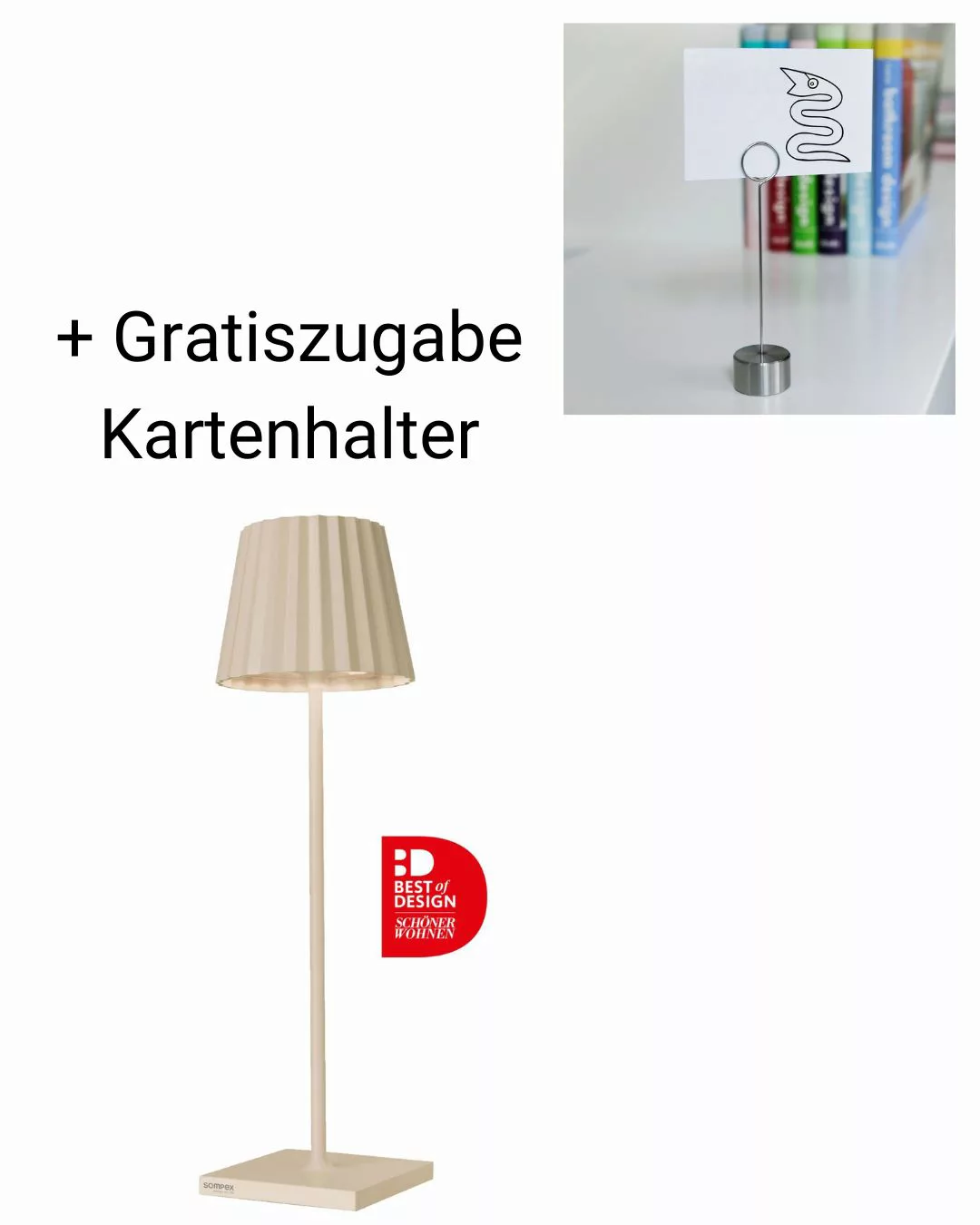 LED Akku Tischleuchte Troll 2.0 in Sandfarbig 2x 1,2W 230lm IP54 günstig online kaufen