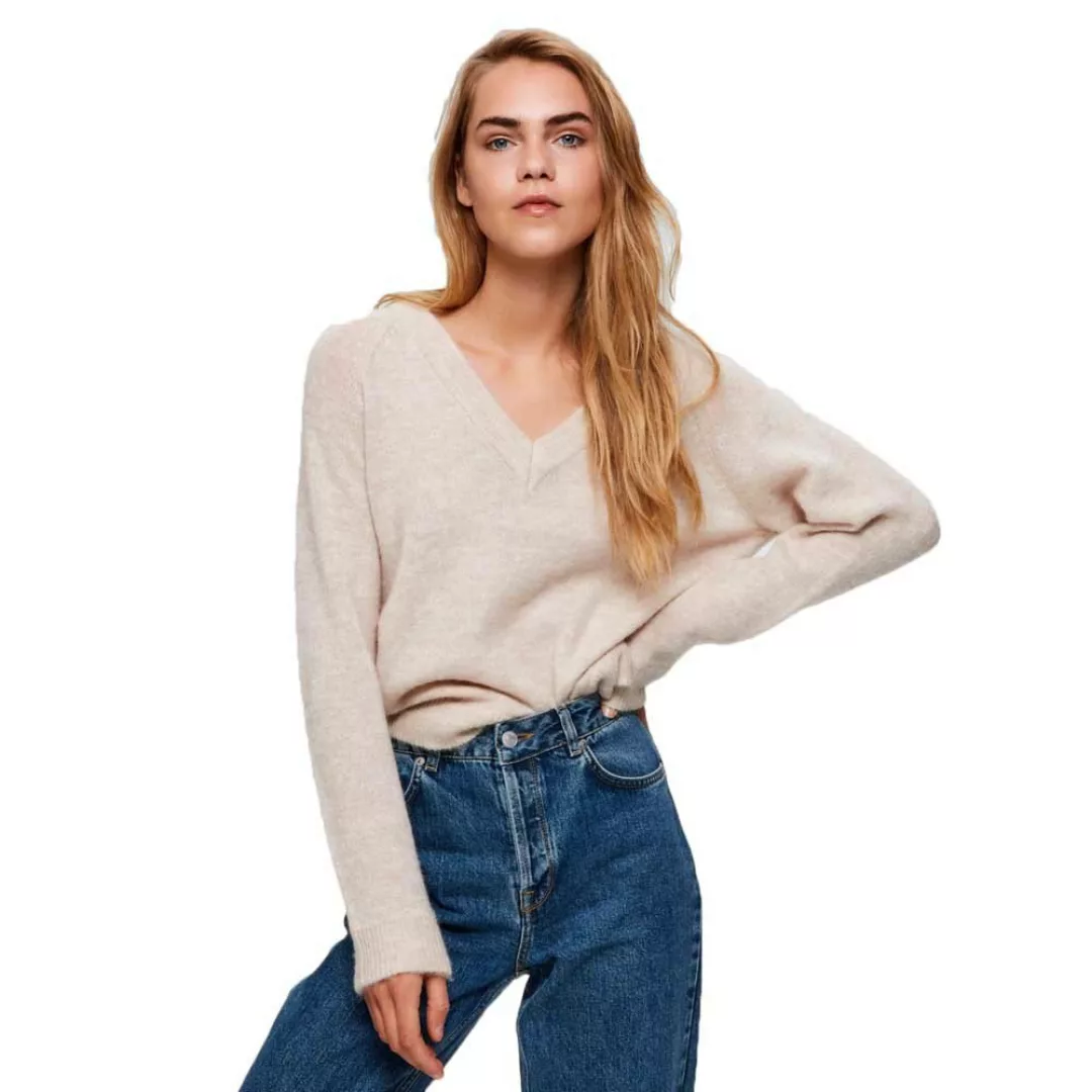 Selected Lulu V-ausschnitt Sweater XL Birch / Detail Melange günstig online kaufen