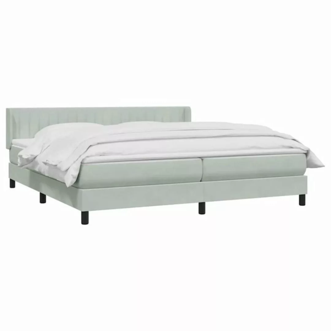 vidaXL Bett Boxspringbett mit Matratze Hellgrau 200x210 cm Samt günstig online kaufen