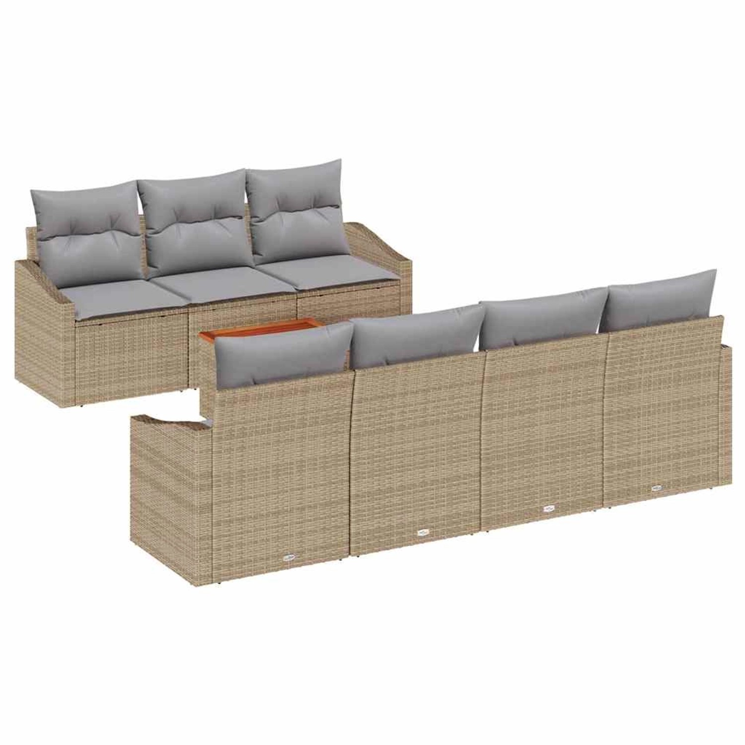 vidaXL Garten-Sofa-Set 8-Tlg Beige Hellgrau 3356460 günstig online kaufen