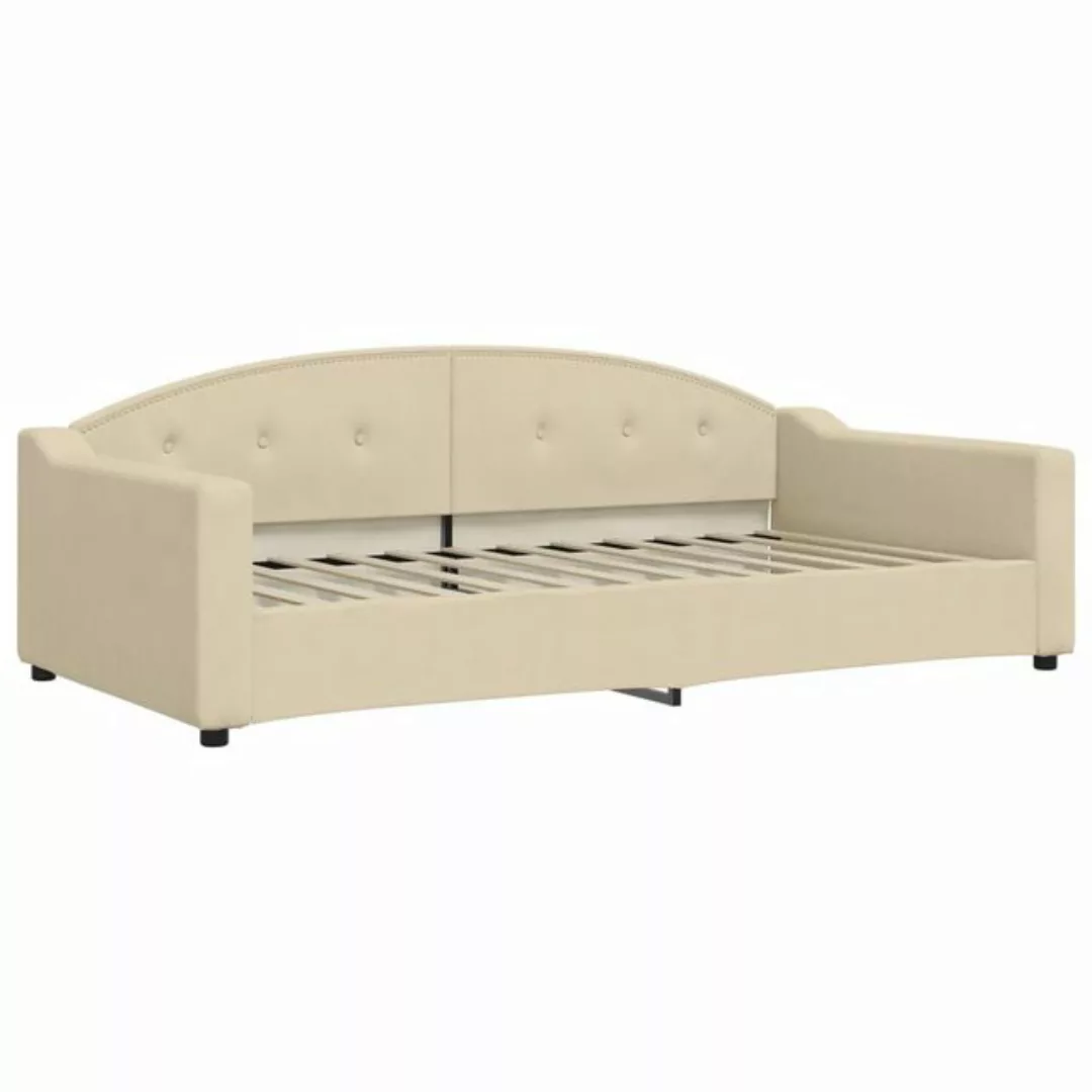 vidaXL Gästebett Tagesbett Creme 100x200 cm Stoff Gästebett Schlafsofa Beig günstig online kaufen