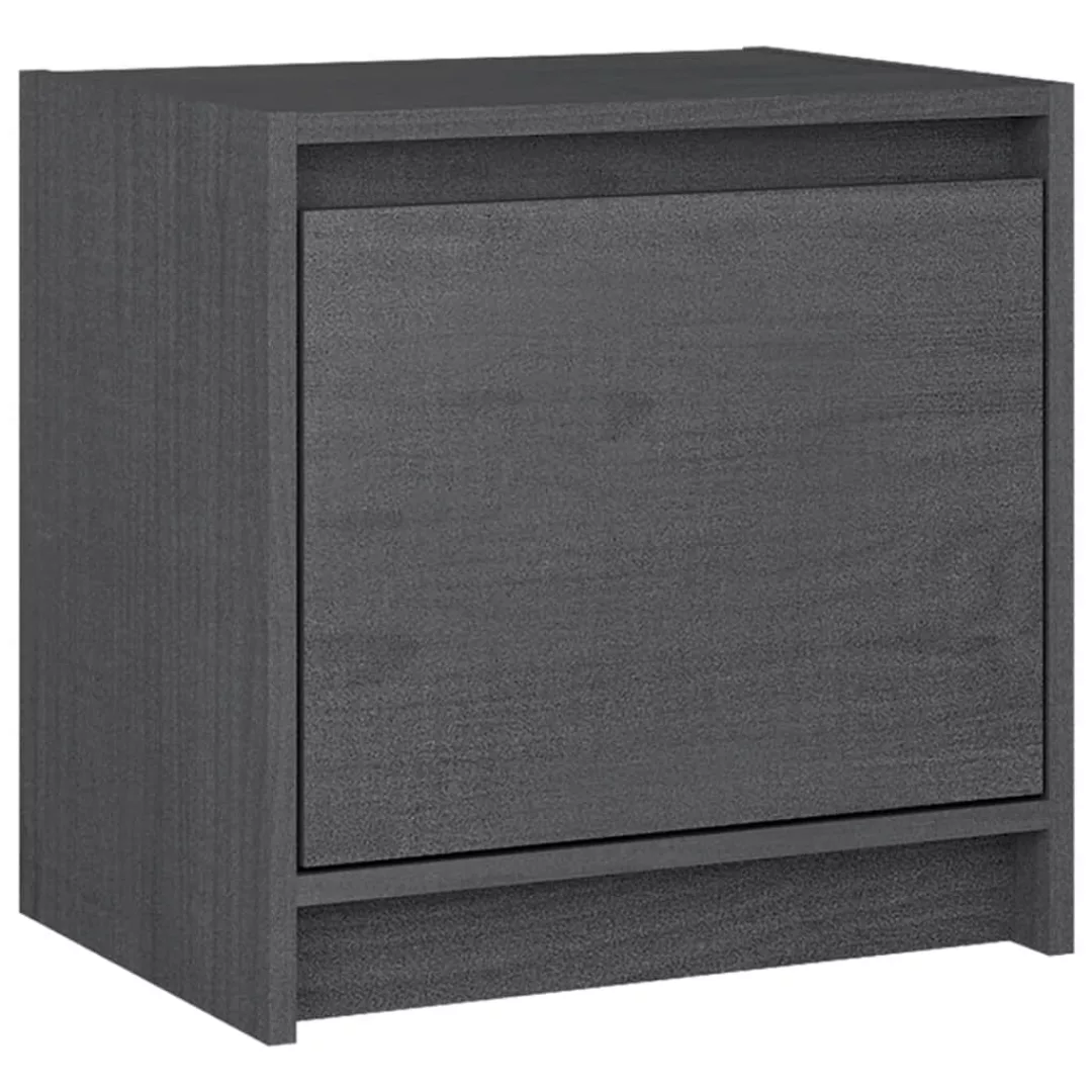 Nachttisch Grau 40x30,5x40 Cm Massivholz Kiefer günstig online kaufen