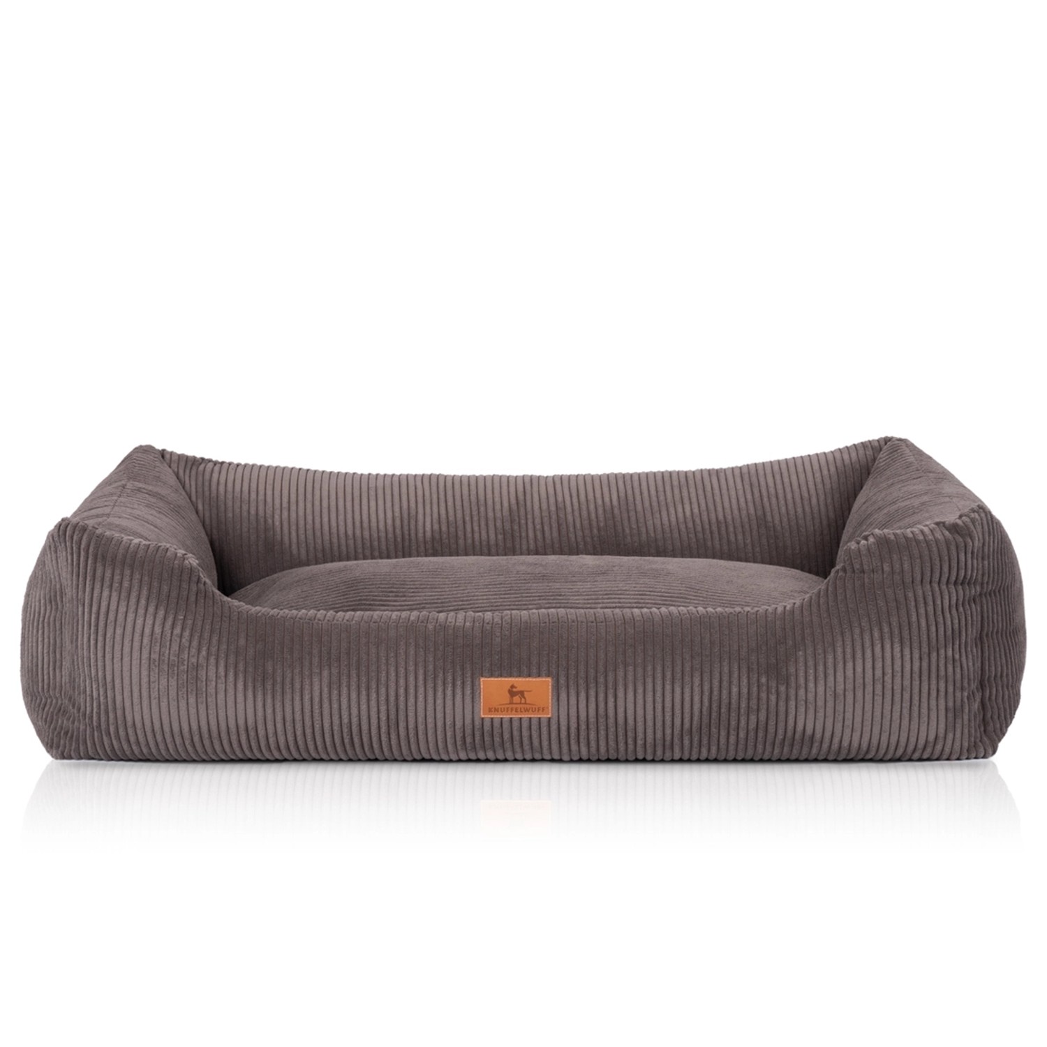 Knuffelwuff Hundebett Olivia Cord XL 105 x 75cm Braungrau günstig online kaufen