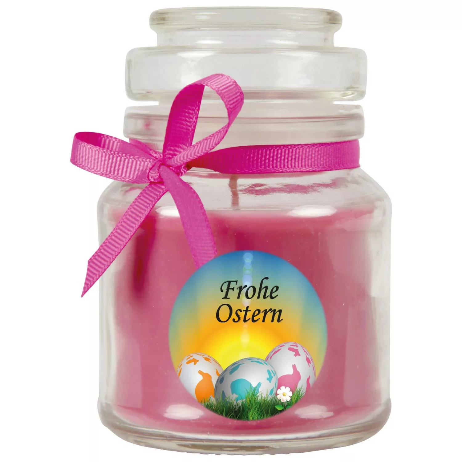 HS Candle Duftkerze & Glas Frohe Ostern Bonbon Ø7 cm Lavendel Ostereier günstig online kaufen