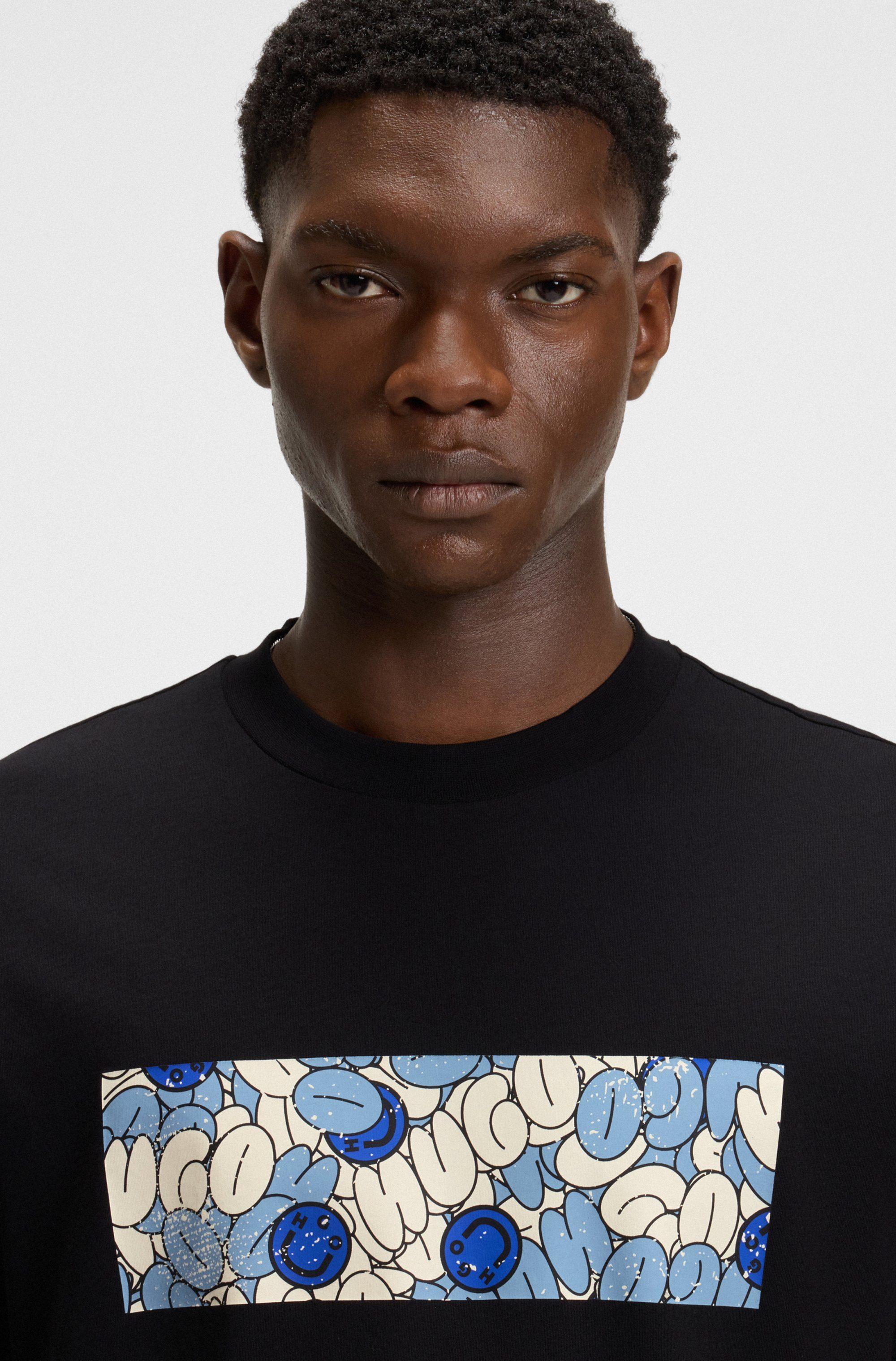 HUGO Blue T-Shirt Nurix mit coolem günstig online kaufen
