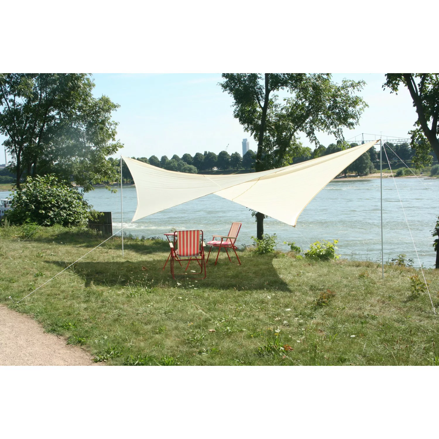Floracord Camping Viereckssonnensegel Sand 400 cm x 400 cm günstig online kaufen