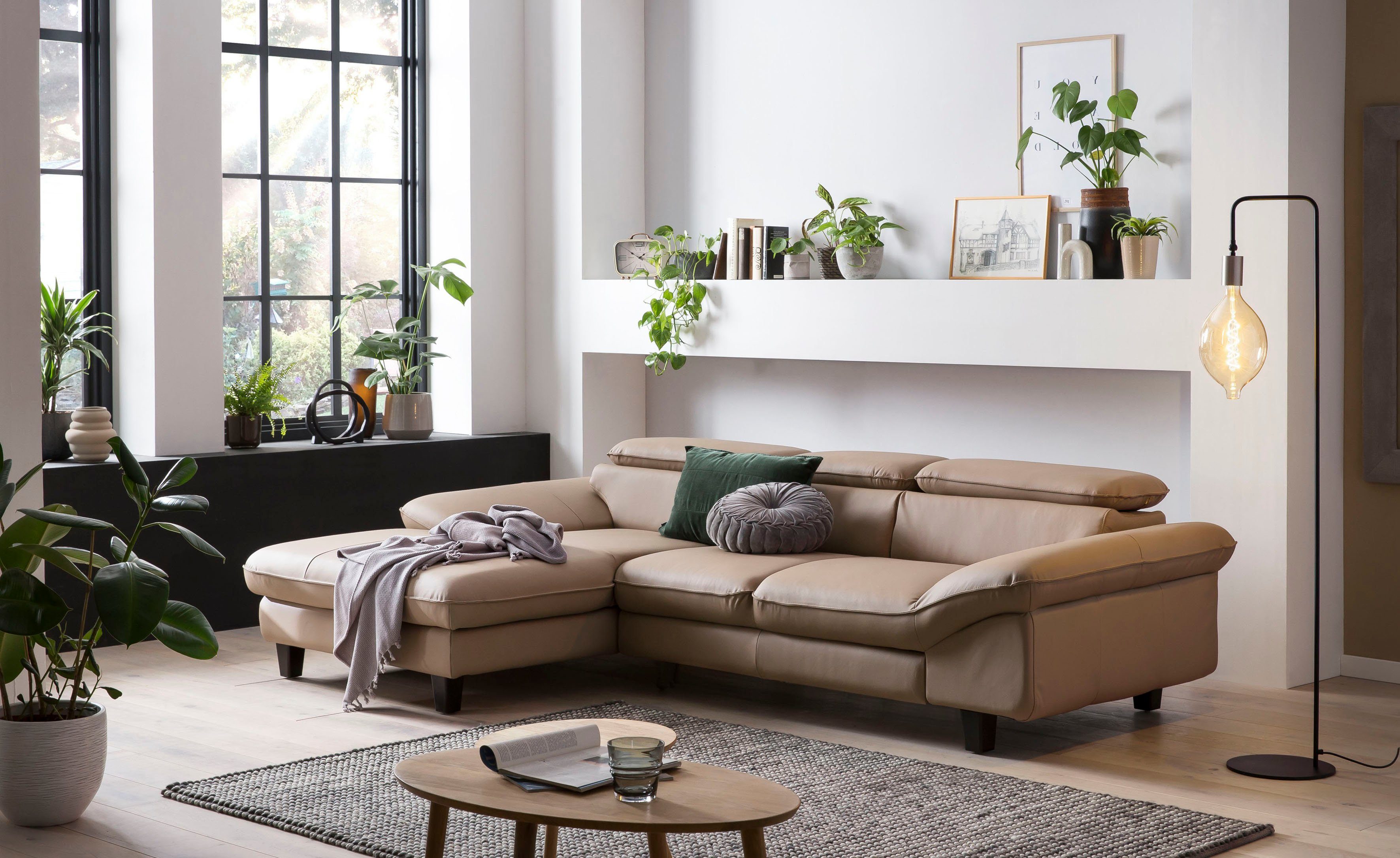 Home affaire Ecksofa "Pilot L-Form", mit Kopfteilverstellung, wahlweise mit günstig online kaufen