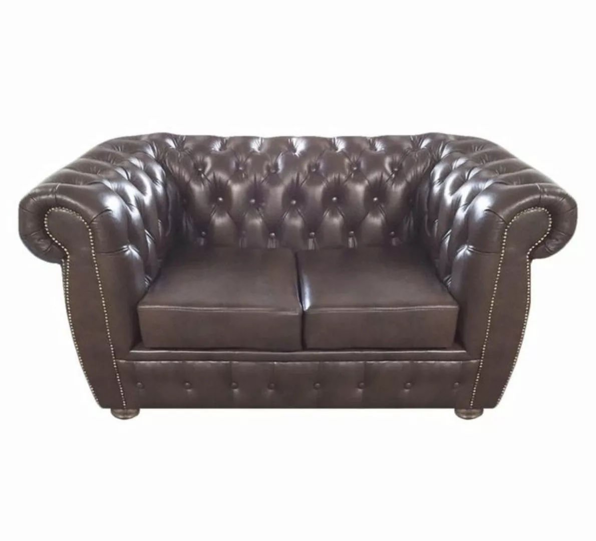 JVmoebel Chesterfield-Sofa Design Polstermöbel Sofa Zweisitzer Couch Braun günstig online kaufen