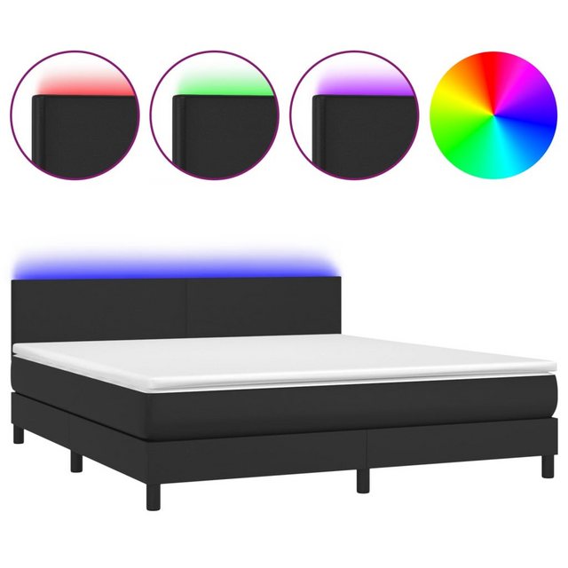 vidaXL Boxspringbett Bett Boxspringbett mit Matratze & LED Kunstleder (180 günstig online kaufen