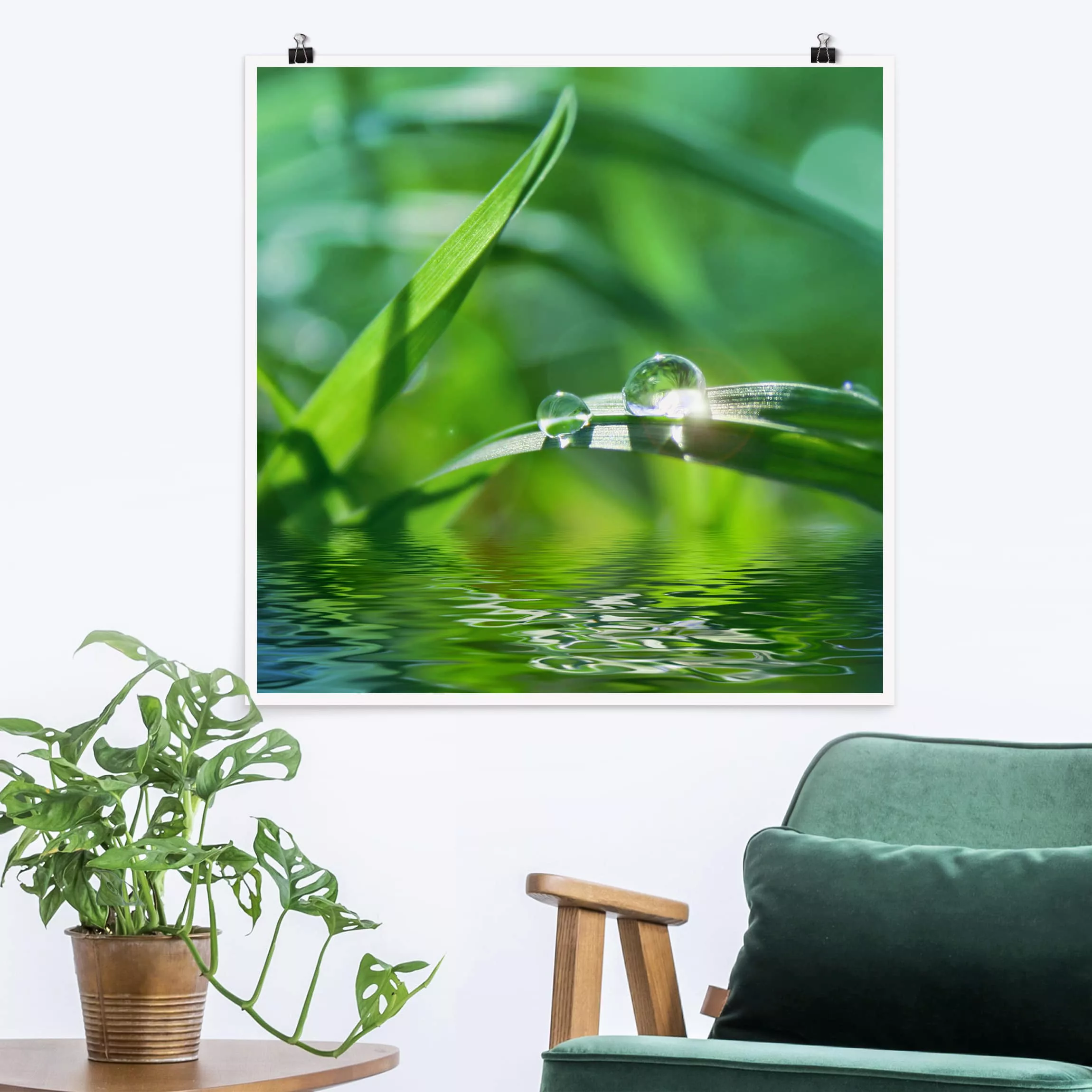 Poster Blumen - Quadrat Green Ambiance II günstig online kaufen